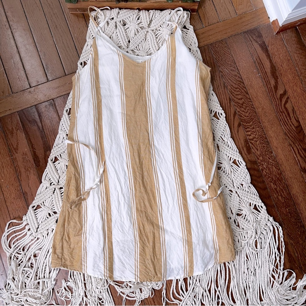 Thread & Supply | Linen Striped Tie Waist Dress - Picture 1 of 6